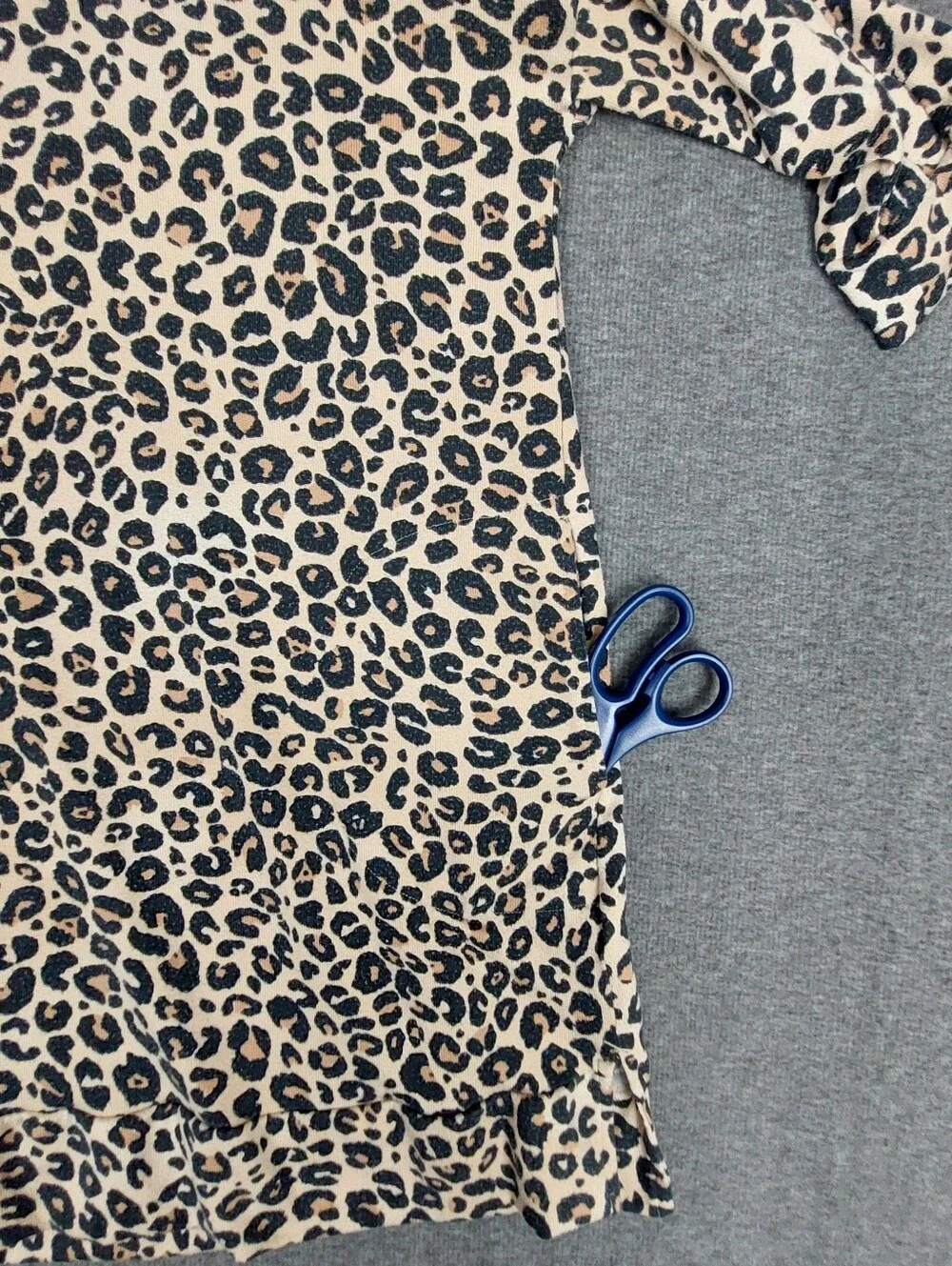 SIMPLY VERA WOMENS TAN LEOPARD ANIMAL PRINT 3/4 SLEEVE LOUNGE DRESS NIGHT GOWN L - Picture 4 of 10